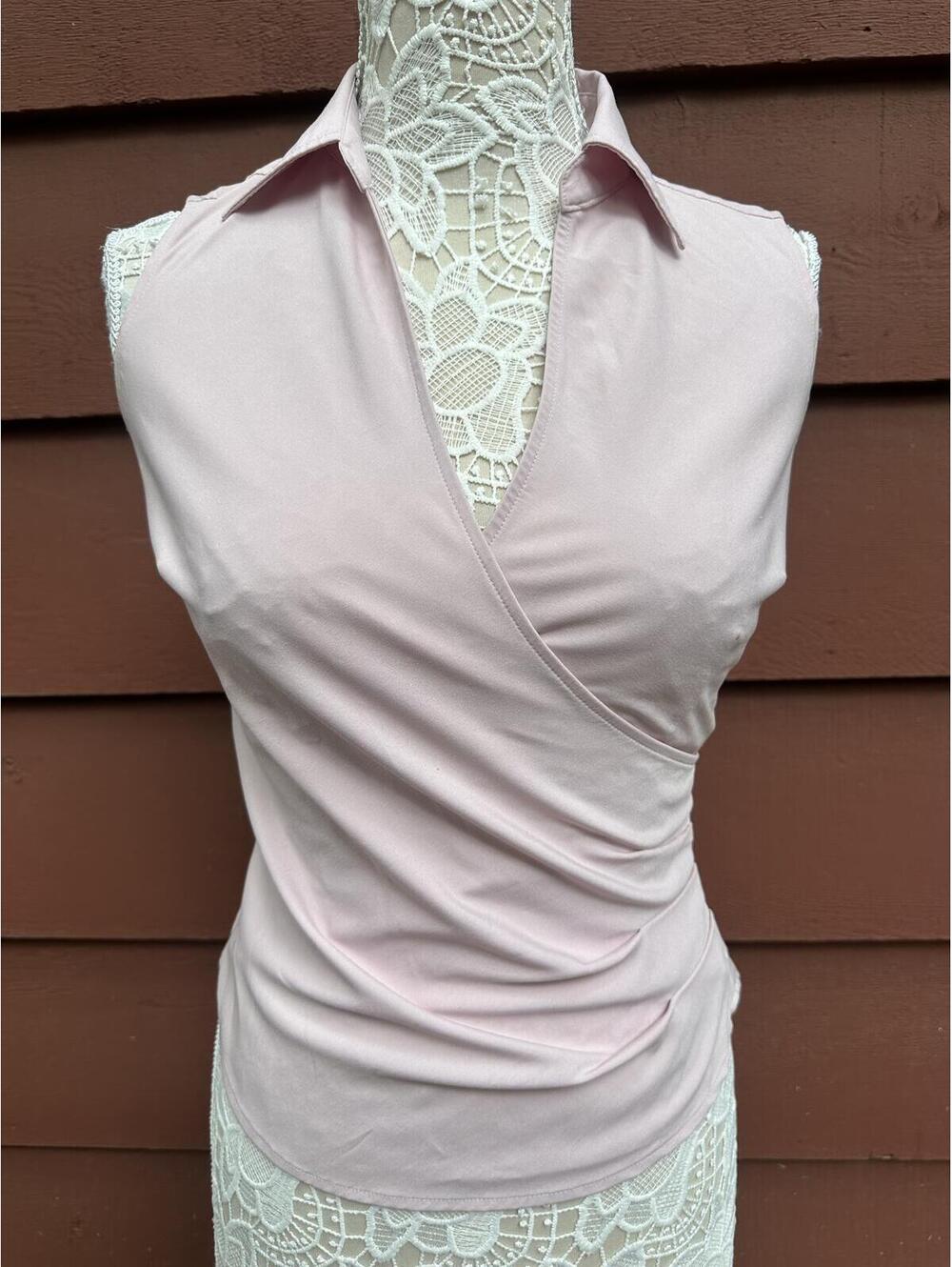 Express Stretch Sleeveless Wrap Blouse Y2K Fairycore Minimalist